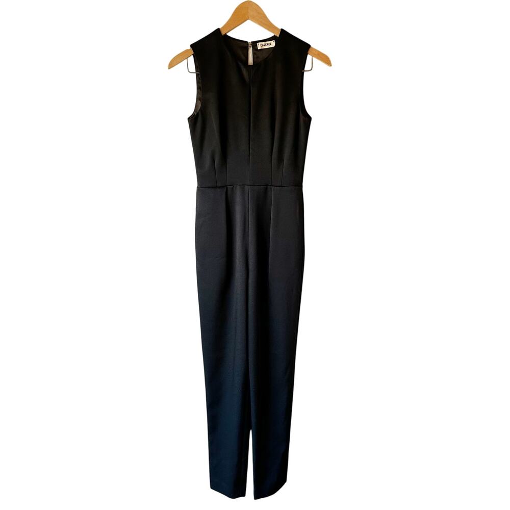 L'AGENCE Black Sleeveless Cutout Back Tailored Jumpsuit Size 0 S766DTA2